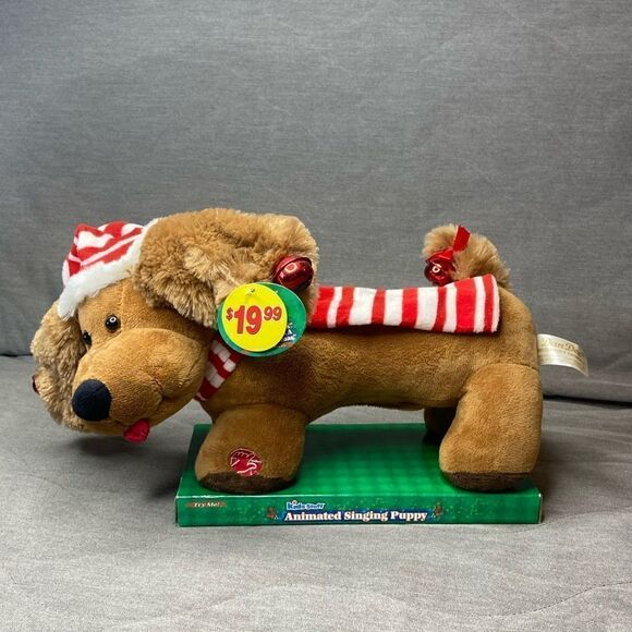 NWB Dan Dee Animated Singing Puppy Weiner Dog Plush Stuffed 3 Christmas Songs - Picture 5 of 11